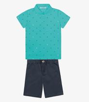 Conjunto Infantil Polo Com Bermuda Trick Nick Verde Conjunto Infantil Polo Com Bermuda Trick Nick Verde