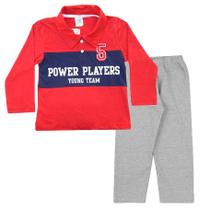 Conjunto Infantil Polo Power Players Vermelho Jidi Kids