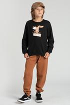 Conjunto Infantil Preto com Estampa Interativa Dog Conjunto Infantil Preto com Estampa Interativa Dog