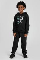 Conjunto Infantil Preto de Moletom Dinossauro - Vida Costeira Oficial