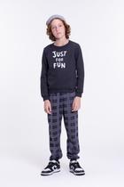 Conjunto Infantil Preto de Moletom Just For Fun