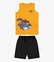 Conjunto Infantil Regata Com Bermuda Rovi Kids Amarelo