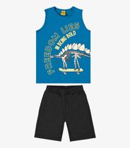 Conjunto Infantil Regata Com Bermuda Rovi Kids Azul