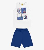 Conjunto Infantil Regata Com Bermuda Rovi Kids Branco