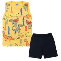 Conjunto Infantil Regata Dinos Amarelo