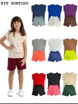 Conjunto Infantil Regata e Bermuda Menino e Menina, Roupas de Verão para Crianças Conjunto Infantil Regata e Bermuda Menino e Menina, Roupas de Verão para Crianças
