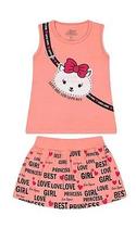 Conjunto Infantil Regata e Saia com Short Cor Salmão