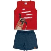 Conjunto infantil regata estampado masculino marlan ref: 60506 p/g