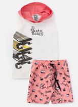 Conjunto Infantil Regata Masculino The Skate Board Creme Conjunto Infantil Regata Masculino The Skate Board Creme