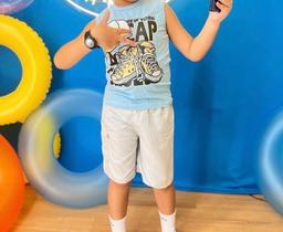 Conjunto infantil Regata menino C/bermuda bege Conjunto infantil Regata menino C/bermuda bege