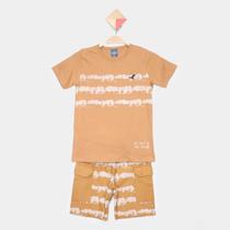 Conjunto Infantil Romitex Estampado Camiseta + Short Moletinho Menino