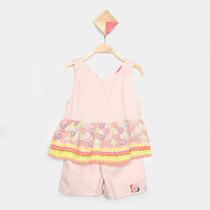 Conjunto Infantil Romitex Estampado Regata + Short Menina