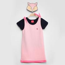 Conjunto Infantil Romitex Jardineira Listrada Feminino