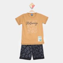 Conjunto Infantil Romitex Natureza Camiseta + Short Moletinho Menino
