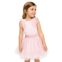 Conjunto Infantil Rosa com Regata e Saia de Tule Trick Nick