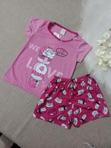 Conjunto infantil rosa estampado
