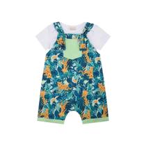 Conjunto Infantil Roupa Bebê Jardineira Macacão Safari Com Body Manga Curta Lucboo Conjunto Infantil Roupa Bebê Jardineira Macacão Safari Com Body Manga Curta Lucboo