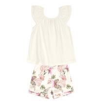 Conjunto Infantil Roupa Brandili Menina Blusa + Shorts Em Malha Estampa Borboleta Fresquinho Conjunto Infantil Roupa Brandili Menina Blusa + Shorts Em Malha Estampa Borboleta Fresquinho