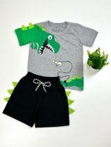 Conjunto Infantil Roupa De Menino Tema Dinossauro Camisa e Short Masculino Conjunto Infantil Roupa De Menino Tema Dinossauro Camisa e Short Masculino