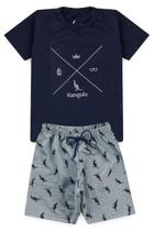 Conjunto Infantil Roupa Menino Verão 2025 Símbolos Kangulu Algodão Premium