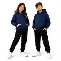 Conjunto Infantil Roupa Moletom Com Capuz Calça Flanelado Confortável Quente Conjunto Infantil Roupa Moletom Com Capuz Calça Flanelado Confortável Quente