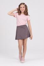 Conjunto infantil Saia Básico Rosa Claro