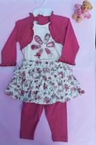 Conjunto infantil saia + blusa falso bolero Conjunto infantil saia + blusa falso bolero