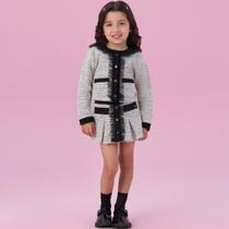 Conjunto Infantil Saia e Casaco Petit Cherie P&B 222 Conjunto Infantil Saia e Casaco Petit Cherie P&B 222