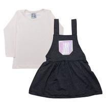 Conjunto Infantil Salopete Rosê