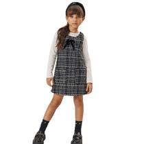 Conjunto Infantil Salopete vestido blusa Manga longa Infanti