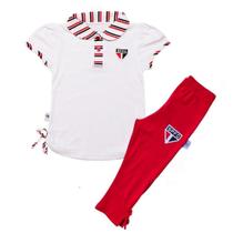 Conjunto Infantil São Paulo Feminino Camisa Polo e Calça