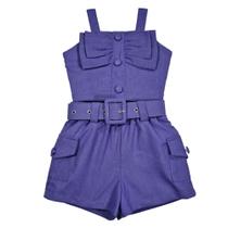 Conjunto Infantil Short Cinto Cropped Menina Primavera Verão Conjunto Infantil Short Cinto Cropped Menina Primavera Verão
