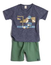 Conjunto infantil - Short e camiseta - algodão Futebol Green