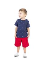 Conjunto Infantil Short em Sarja + Camiseta Pega Mania 76180