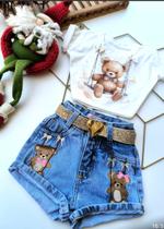 Conjunto infantil short mais cropped blogueirinha Do 4 ao 12