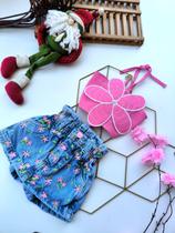 Conjunto infantil short mais cropped blogueirinha Do 4 ao 12