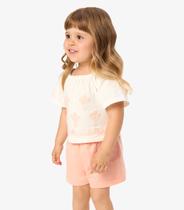 Conjunto Infantil Shorts Com Blusa Rovi Kids Bege Conjunto Infantil Shorts Com Blusa Rovi Kids Bege