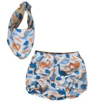 Conjunto infantil shorts tapa fralda e babador bandana - roupa bebê Conjunto infantil shorts tapa fralda e babador bandana - roupa bebê