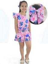 Conjunto Infantil Stitch e Angel Menina Blogueirinha - Blusa Short + Enfeite Cabelo Conjunto Infantil Stitch e Angel Menina Blogueirinha - Blusa Short + Enfeite Cabelo