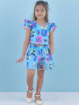 Conjunto Infantil Stitch Menina Fashionista - Blusa e Short Conjunto Infantil Stitch Menina Fashionista - Blusa e Short