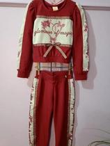 Conjunto Infantil Sueter Cropped e Jogger Carmin - Pic Nic