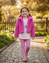 Conjunto Infantil Tamanho 02 Menina Inverno Plush/Soft/Moletom Big Day/Alenice