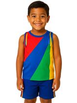 Conjunto Infantil Temático Fantasia Frevo Com Regata e Short Conjunto Infantil Temático Fantasia Frevo Com Regata e Short