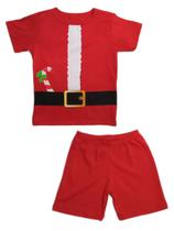 Conjunto Infantil Temático Fantasia Natal Camiseta e Short