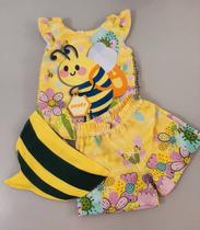 Conjunto infantil temático feminino - sereia - abelhinha