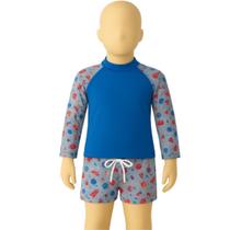 Conjunto Infantil Termica + Sunga WLS Modas Proteção Uv Confortavel Piscina Moda Praia Infantil