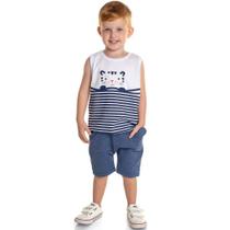 Conjunto Infantil Tigre Branco com Marinho