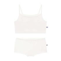 Conjunto Infantil Top e Calcinha Em Cotton Off White Nina Go Conjunto Infantil Top e Calcinha Em Cotton Off White Nina Go