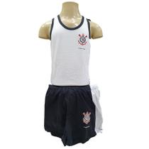 Conjunto infantil torcida baby corinthians regata short bebê