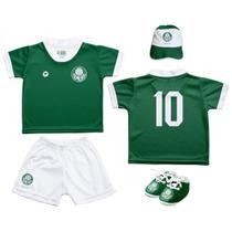 Conjunto Infantil Torcida Baby Palmeiras Camisa + Calção + Boné + Chuteira